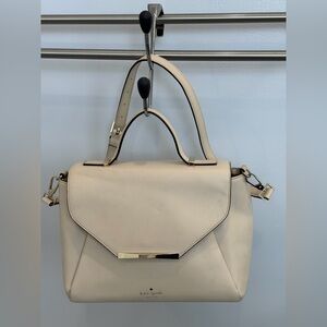 Kate Spade Beige Satchel with Black Accents gold hardware